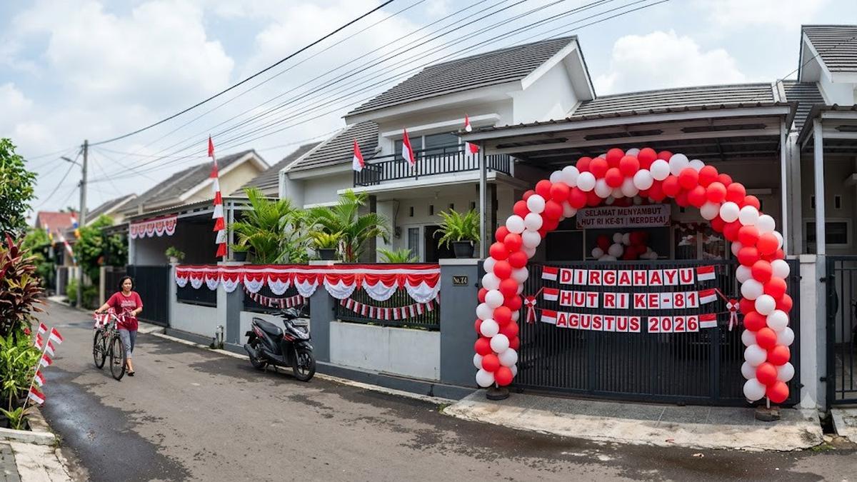 Dekorasi Outdoor Meriah Tanpa Berlebihan di Pagar dan Gang