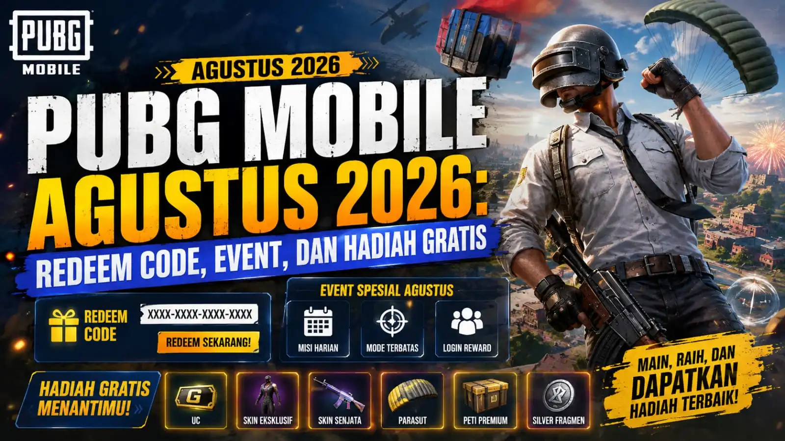 Kode Redeem PUBG Mobile Agustus: Klaim Hadiah Gratis Sebelum Hangus