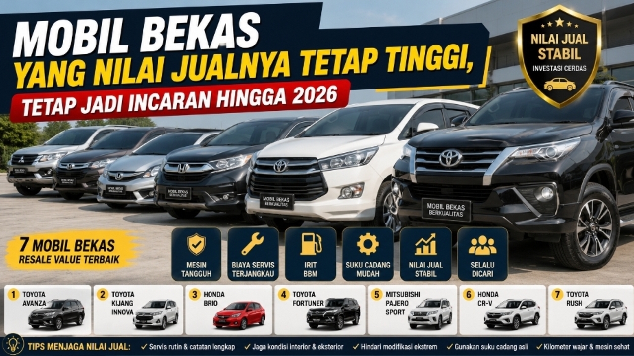 7 Mobil Bekas Nilai Jual Tinggi yang Paling Menguntungkan