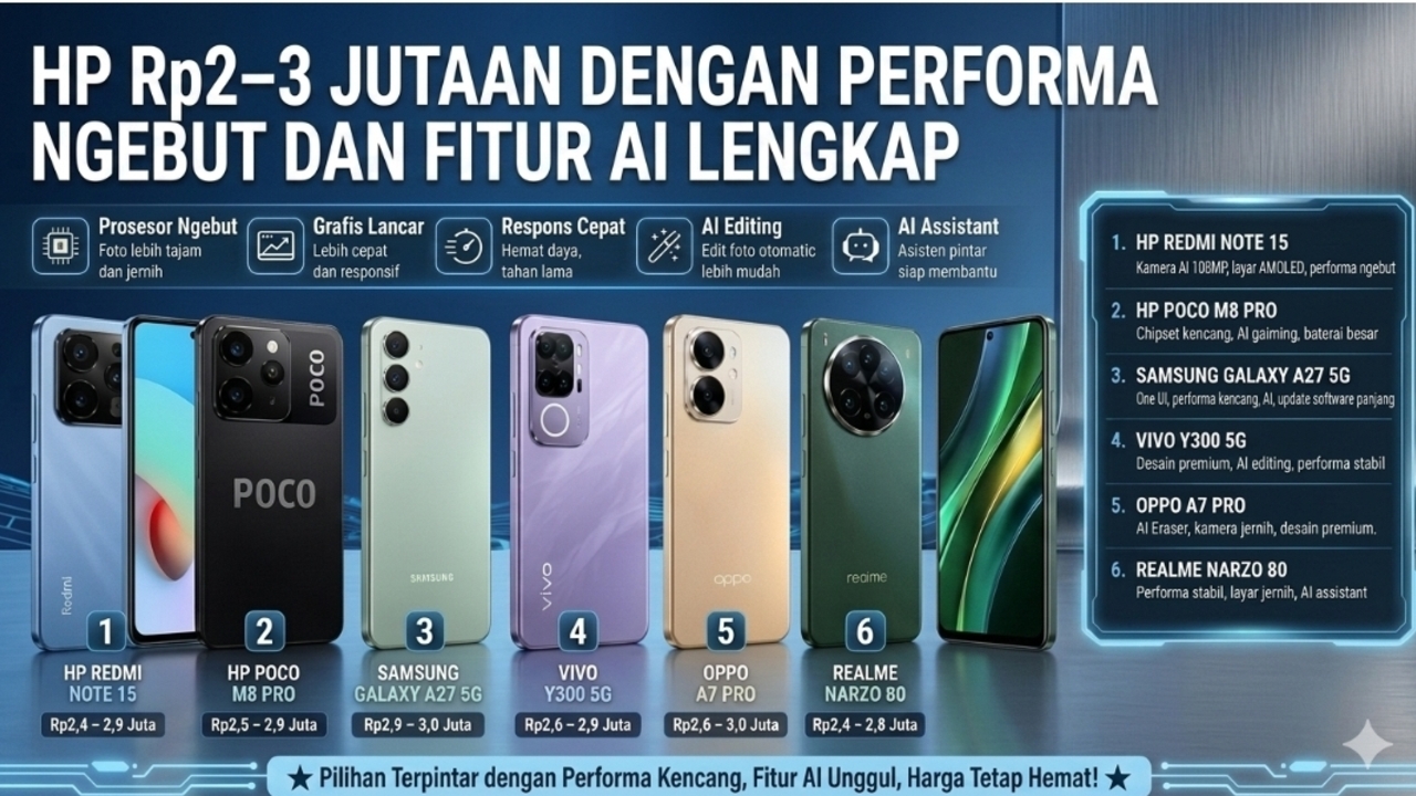 7 Ponsel Terjangkau dengan Fitur AI Canggih untuk Produktivitas dan Hiburan