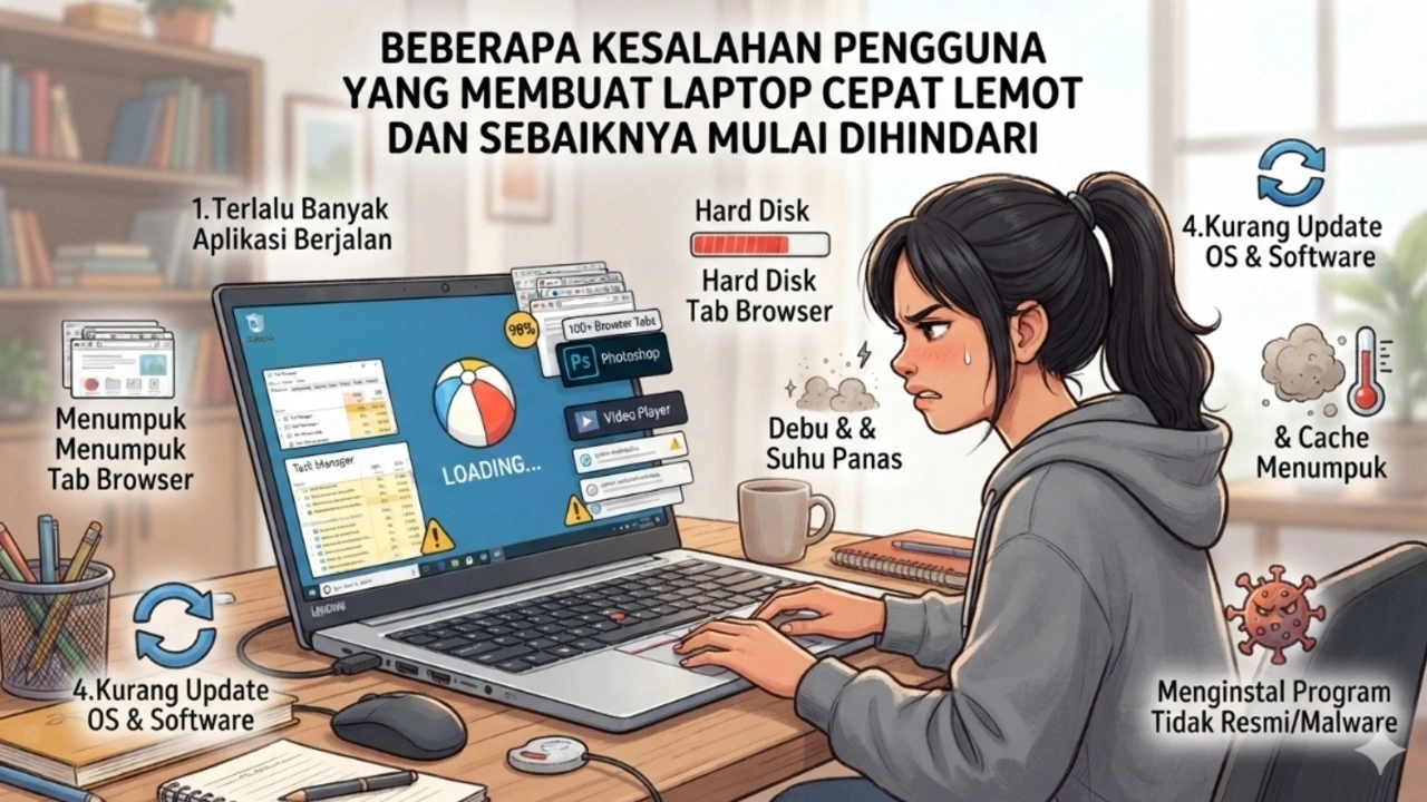 10 Kesalahan Umum yang Bikin Laptop Lemot dan Cara Memperbaikinya