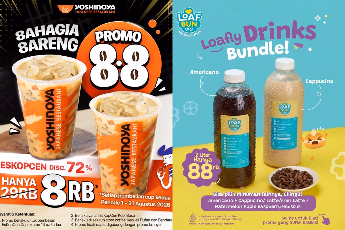 Promo Makanan dan Kopi 8.8: Cara Paling Hemat Jajan Agustus