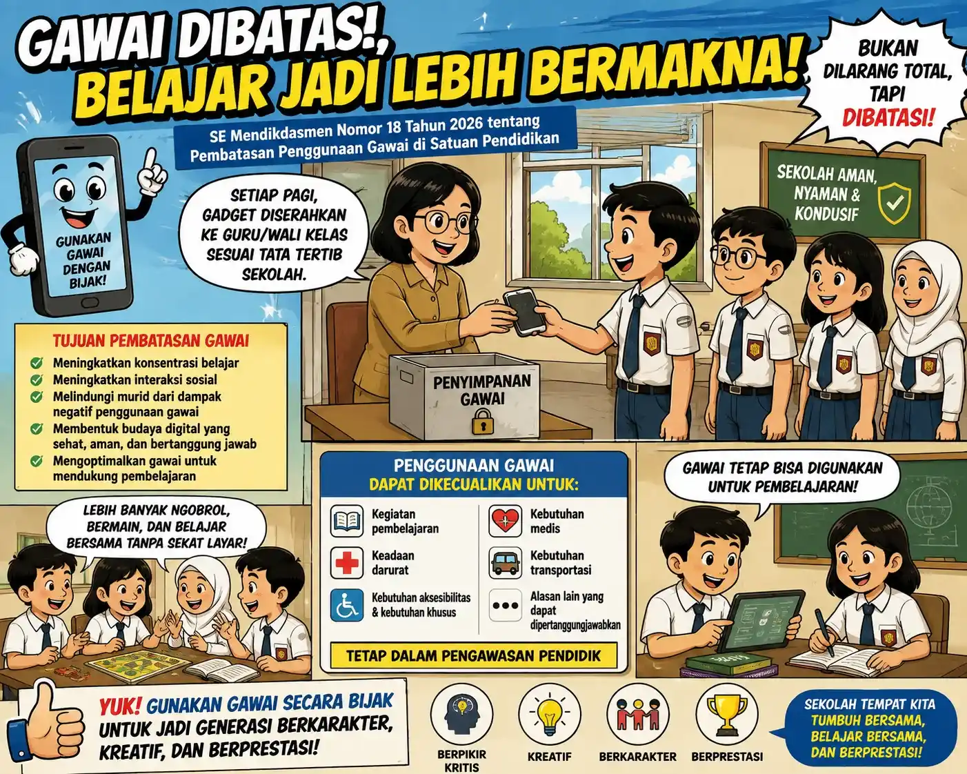 Pembatasan Gawai di Sekolah: Mencari Jalan Tengah antara Fokus Belajar dan Literasi Digital