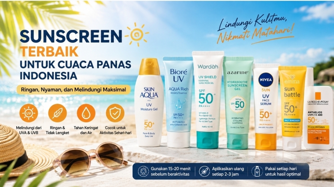Sunscreen Terbaik untuk Cuaca Panas dengan Formula Ringan