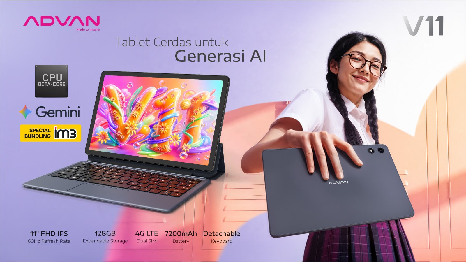 Advan Tablet V11: Tablet 11 Inci Terjangkau untuk Pelajar Modern