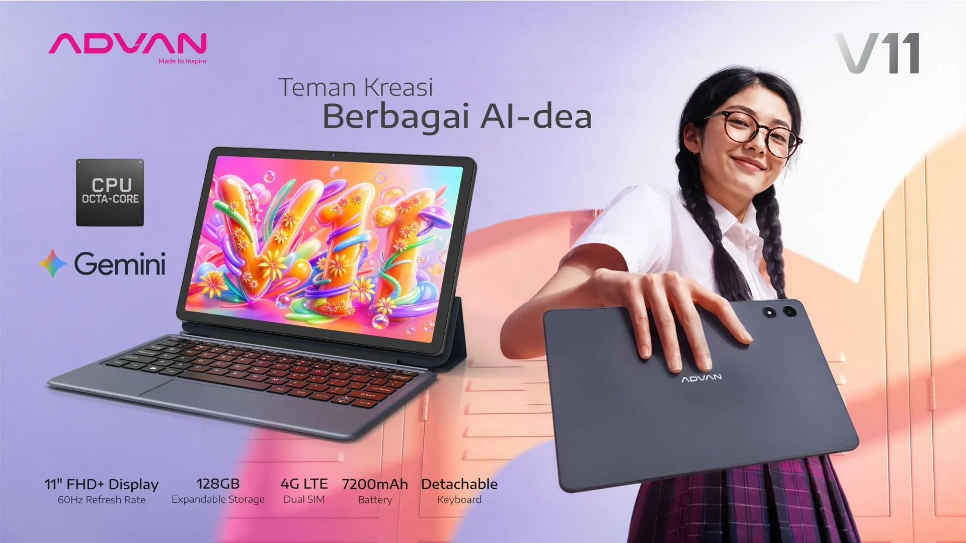 Advan Tablet V11: Tablet 11 Inci Android 16 untuk Pelajar