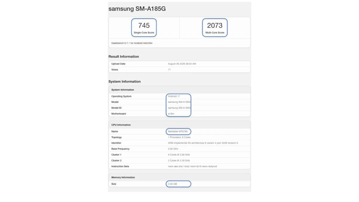 Samsung Galaxy A18: Helio G99 dan Janji Update Android 23