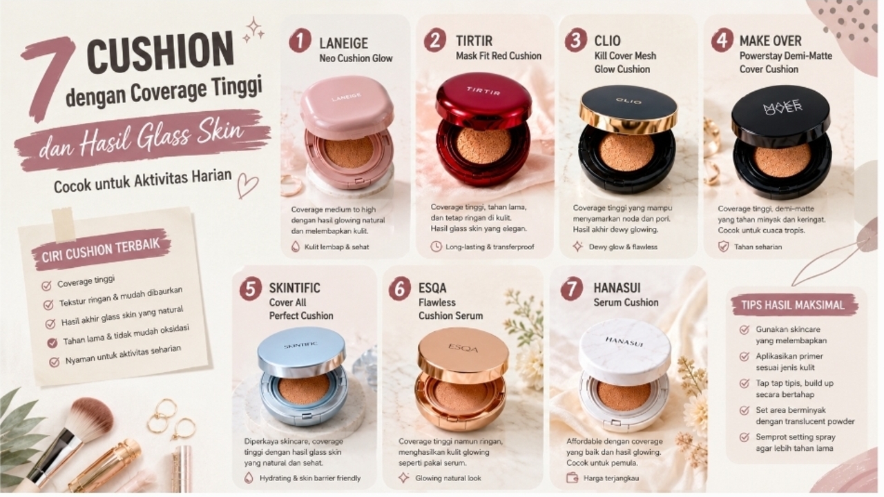 7 Cushion Viral Efek Glass Skin: Mitos atau Fakta?