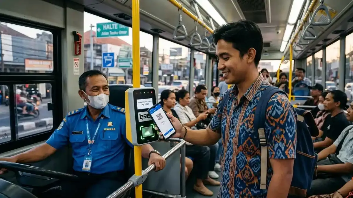 Naik Bus Trans Metro Dewata & Sarbagita Cuma Rp1.000 dengan QRIS Tap