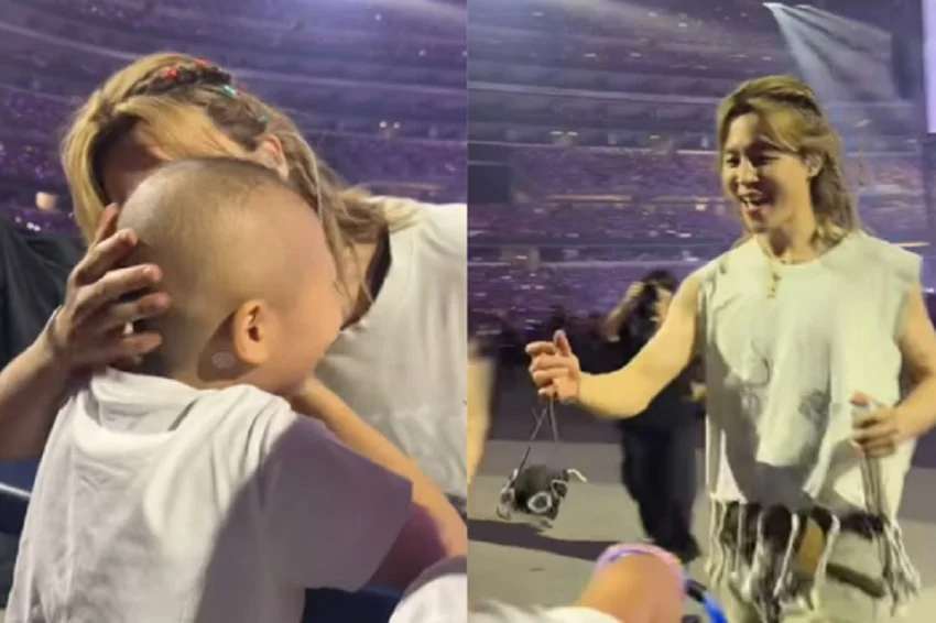 Momen Manis Jimin BTS dan Olivia di Konser Arlington