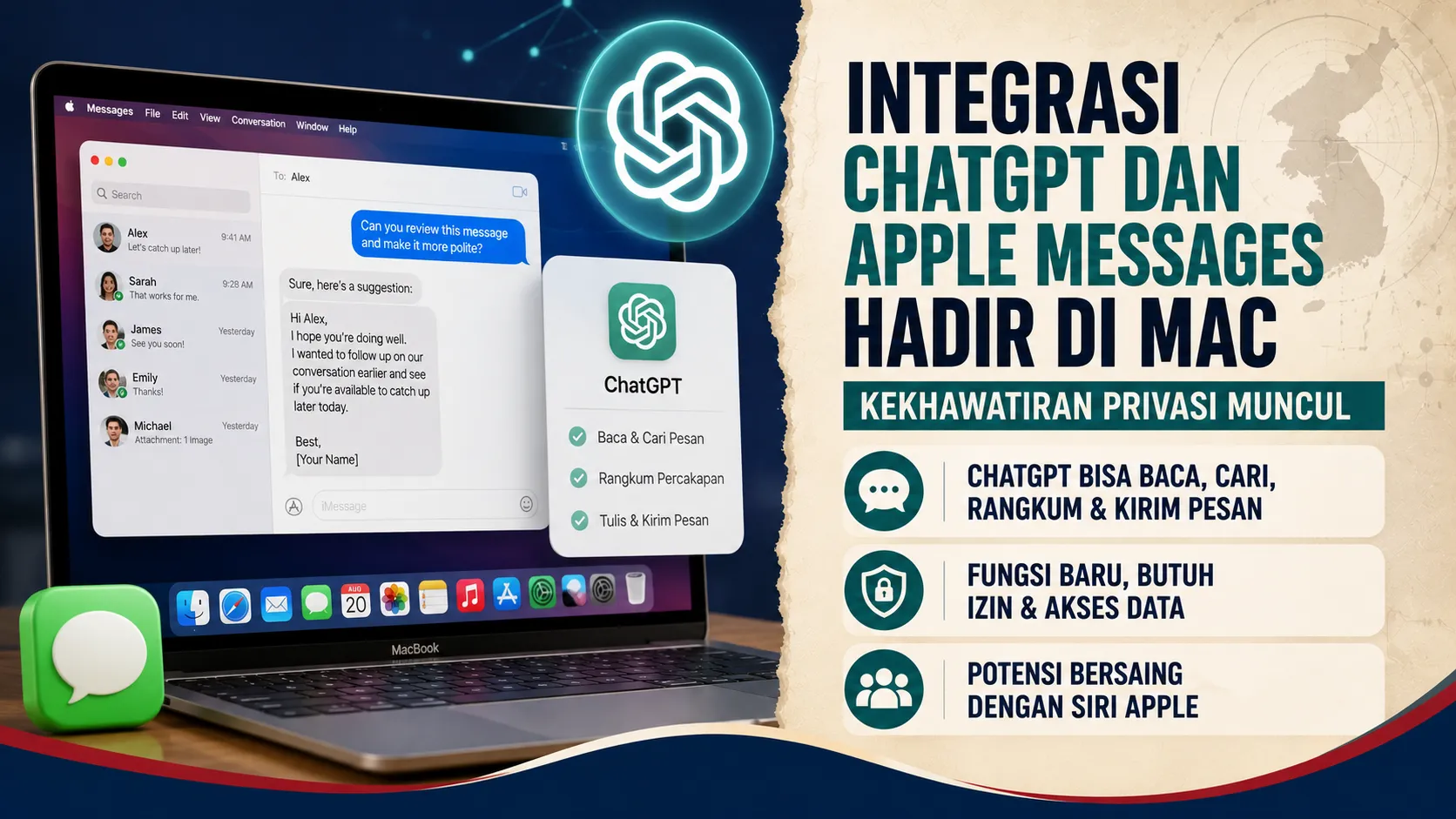 ChatGPT Apple Messages: Produktivitas Naik, Privasi Taruhannya