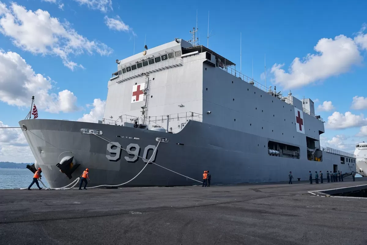 Armada Kapal Perang di Garis Depan Logistik Bantuan Gempa