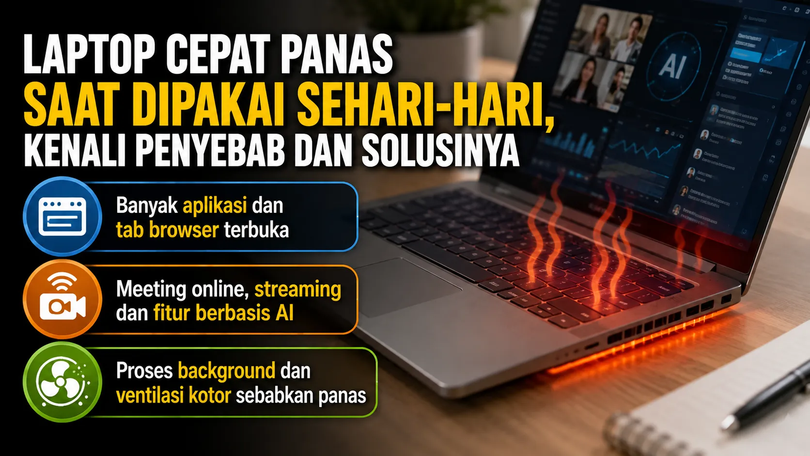 Laptop Cepat Panas Padahal Tidak Main Game? Ini 7 Penyebab dan Solusinya