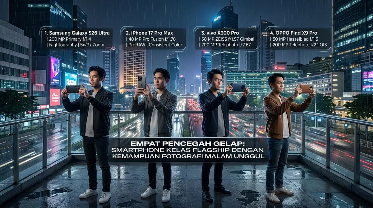 4 Flagship dengan Kamera Malam Terbaik: Sensor Besar vs OIS Canggih