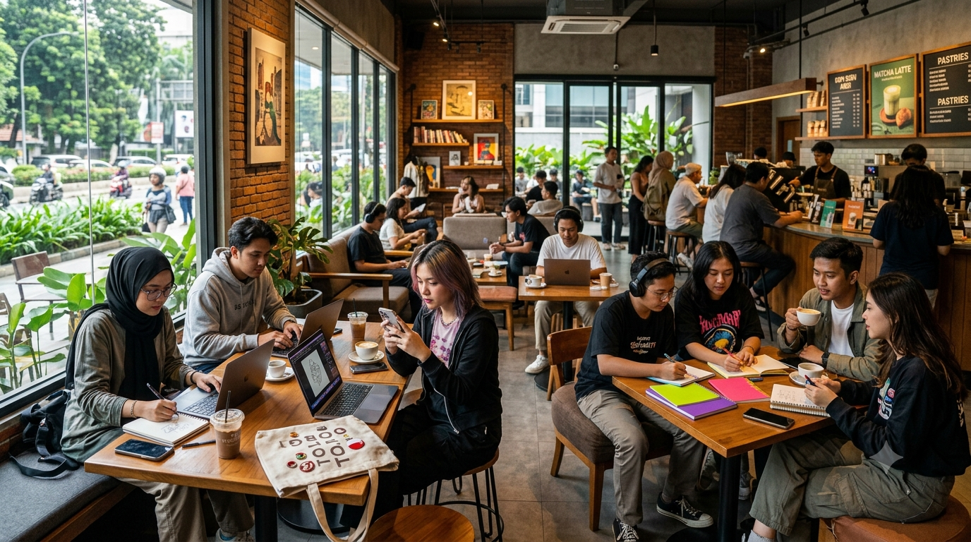 Kafe Estetik sebagai Ruang Kreatif Favorit Gen Z