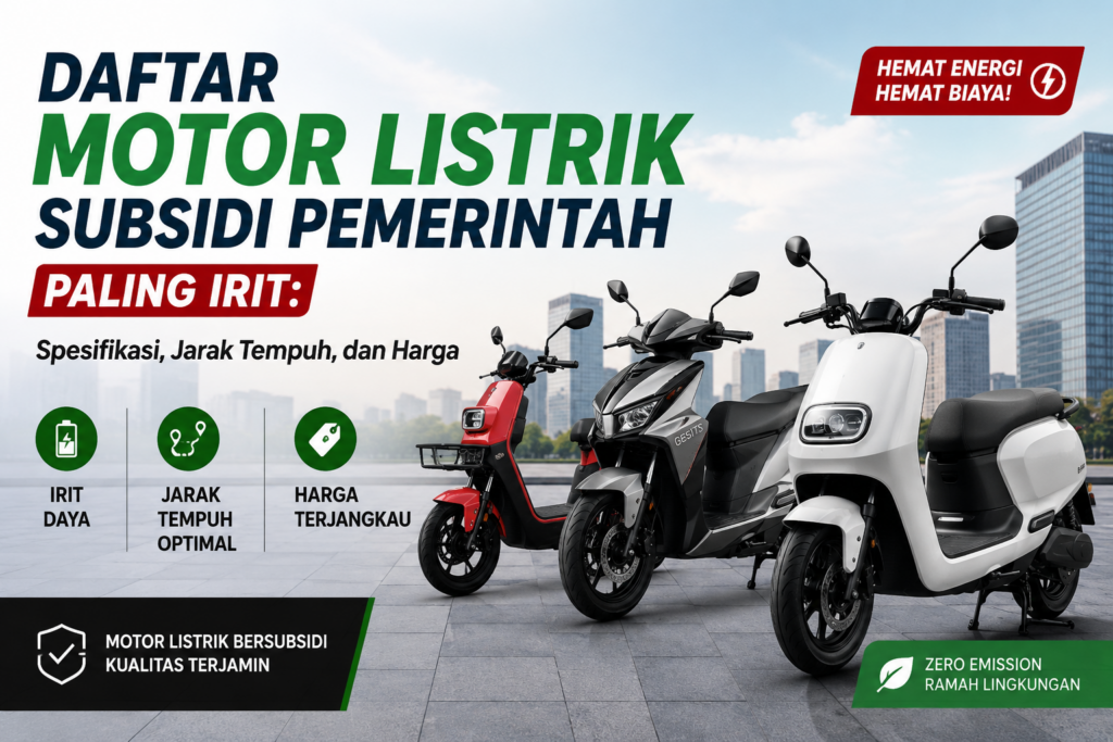 Subsidi Motor Listrik: Model Terjangkau, TKDN, dan Cara Daftar