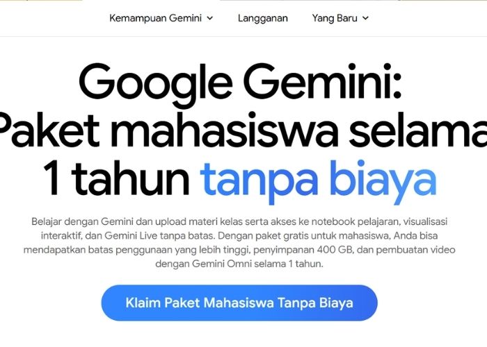 Panduan Klaim Google AI Plus Gratis Setahun untuk Mahasiswa