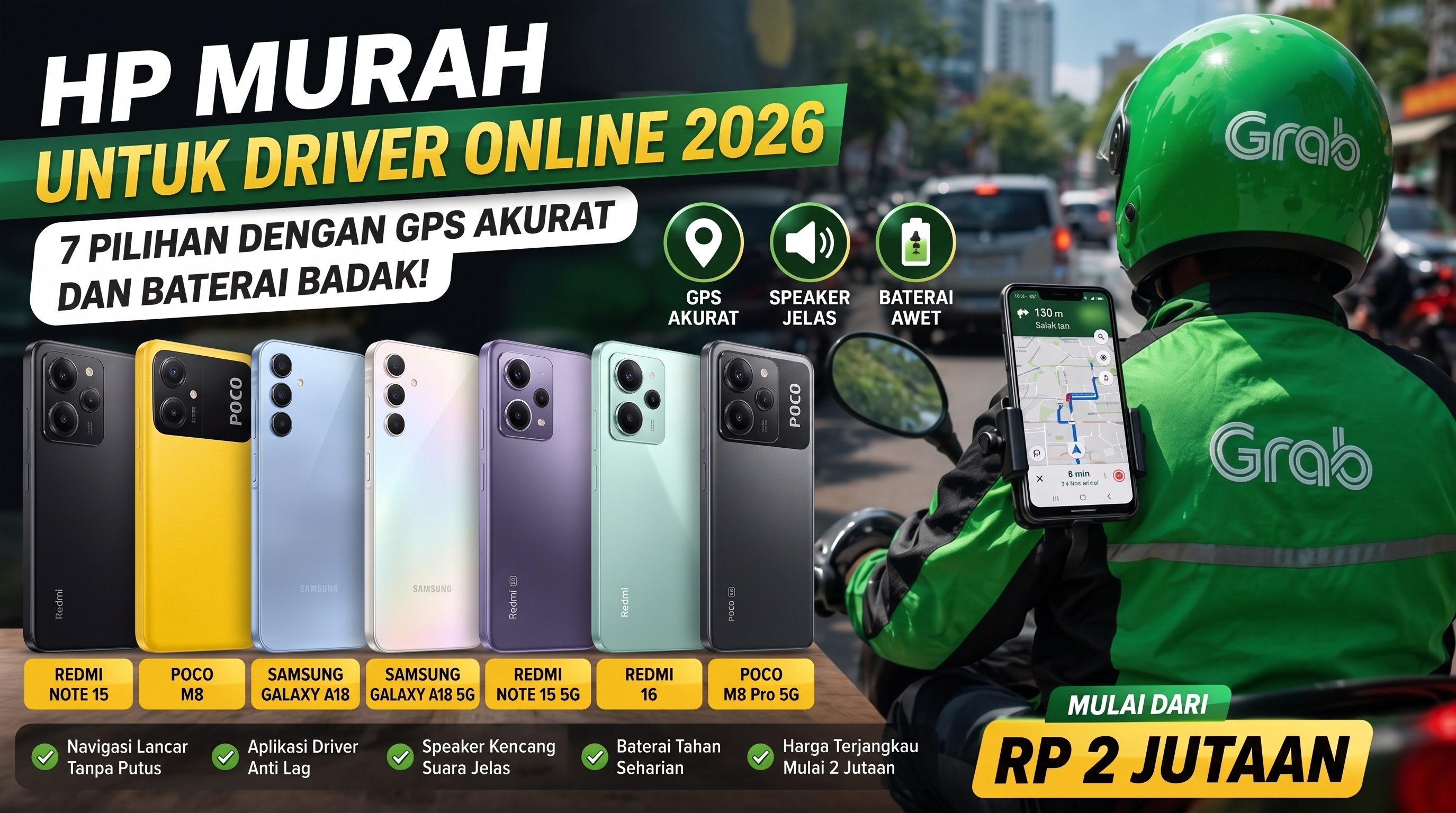 7 Ponsel Terbaik Rp1-2 Juta untuk Driver Online