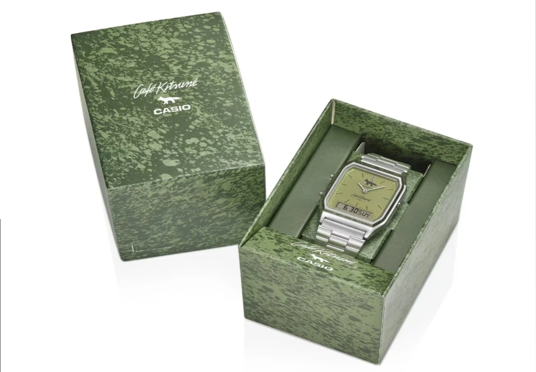 Jam Tangan Retro Casio x Cafe Kitsune dalam Warna Matcha