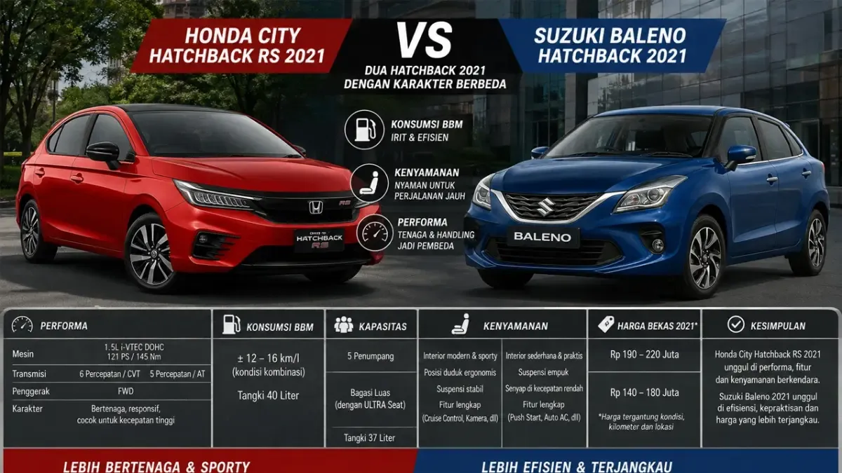 Honda City Hatchback vs Suzuki Baleno vs Toyota Yaris: Mana Paling Tepat untuk Harian?