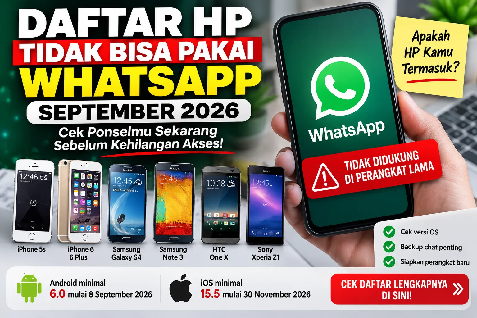 Ponsel Android Mana yang Tidak Lagi Kompatibel WhatsApp Mulai September?