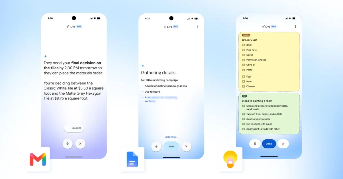 Perintah Suara Gemini di Gmail, Docs, dan Keep Mengubah Cara Kita Bekerja