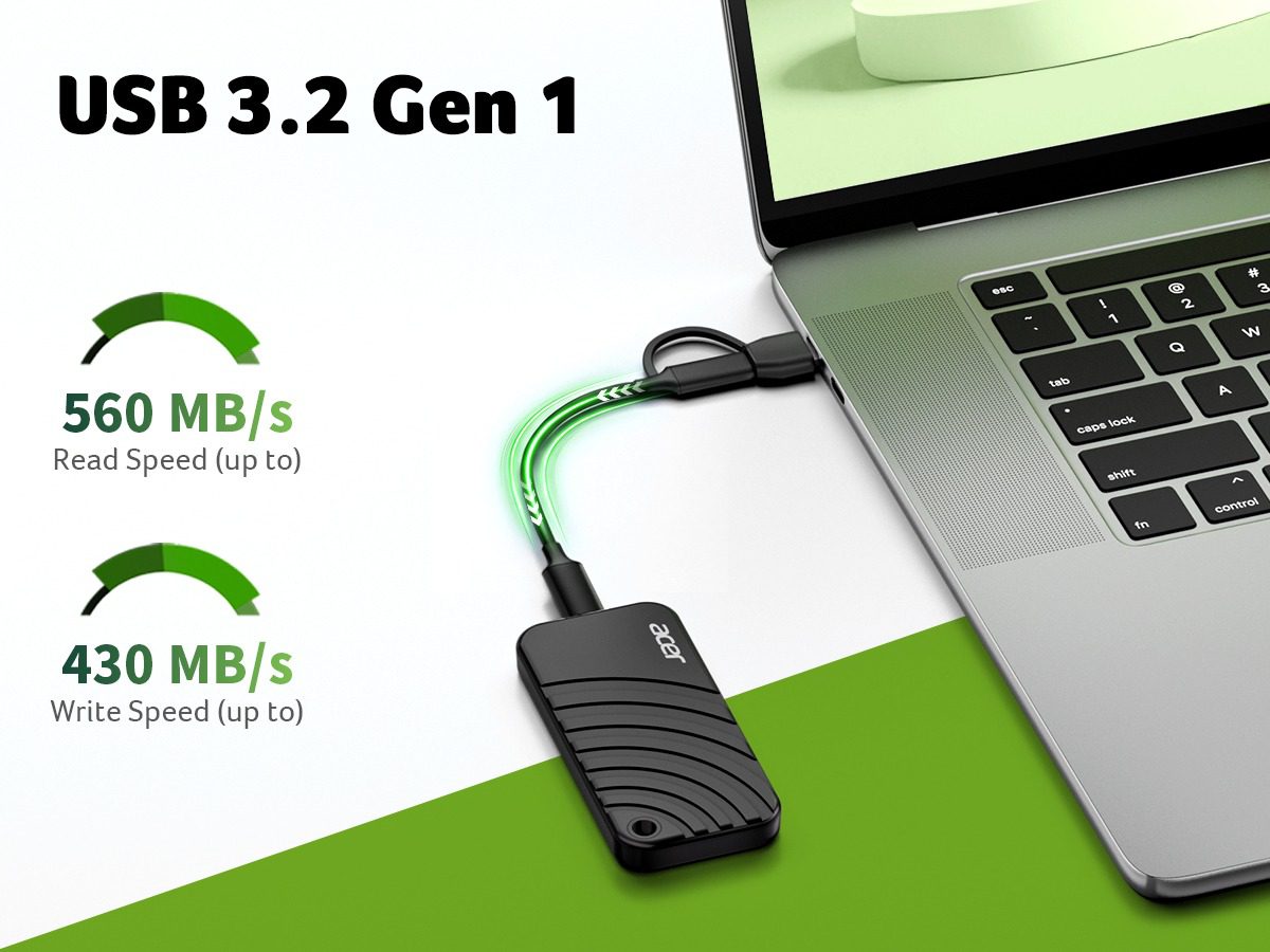 Acer PA100, SSD Portabel 2TB untuk Profesional Mobile