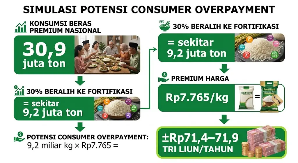 93% Beras Fortifikasi Gagal Penuhi Klaim Gizi: Konsumen Bayar Mahal untuk Nilai Semu?