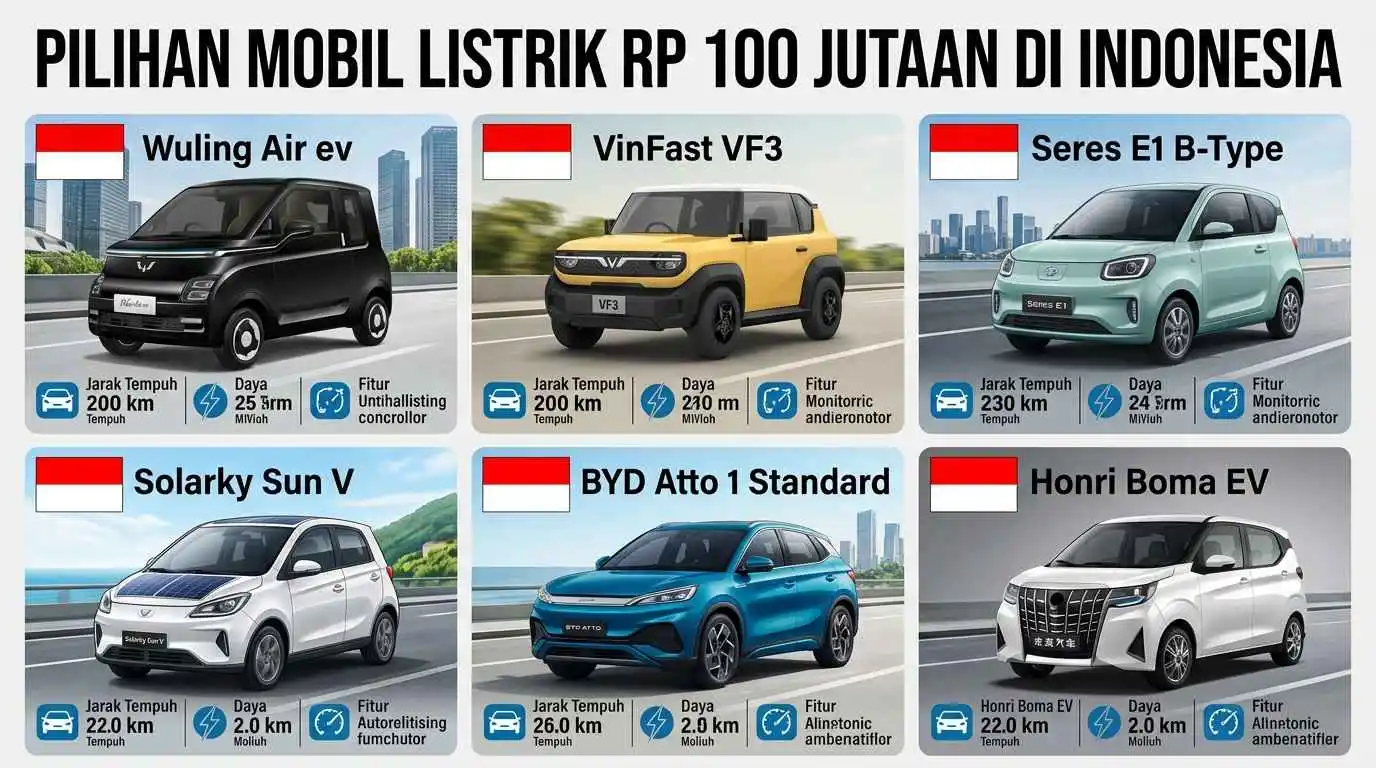 5 Mobil Listrik 100 Jutaan: Jarak Tempuh, Fitur, dan Pilihan Terbaik