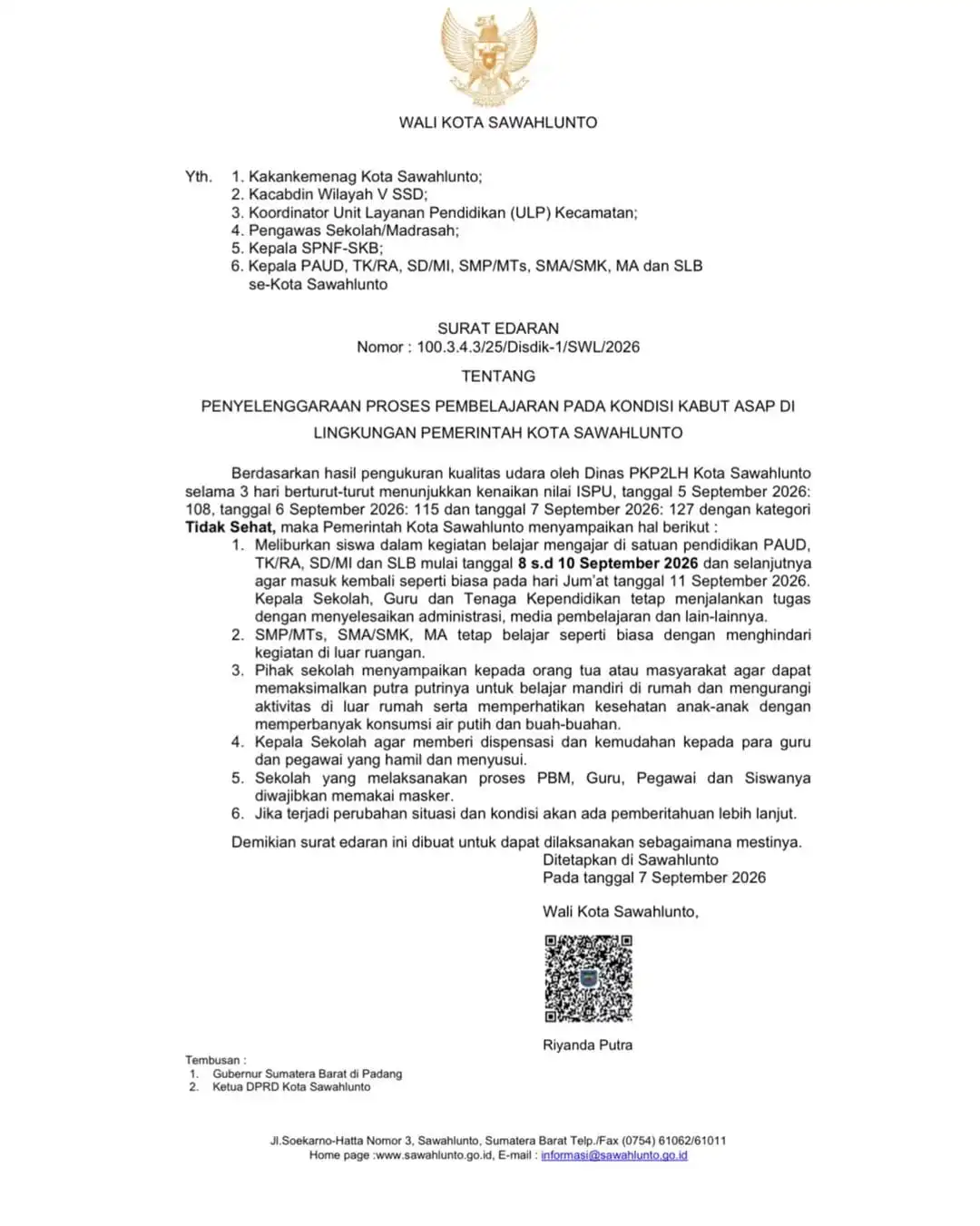 Kapan Sekolah Ditutup karena Polusi Udara?