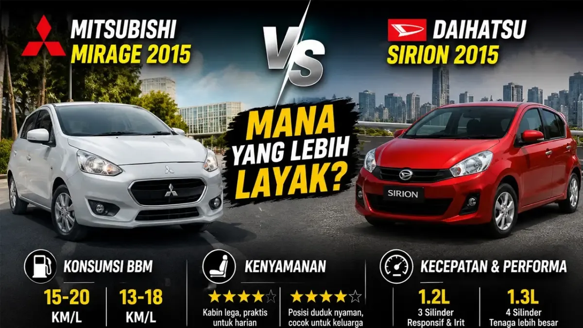 Mitsubishi Mirage vs Daihatsu Sirion: Mana Mobil Bekas Rp70 Jutaan Paling Masuk Akal?