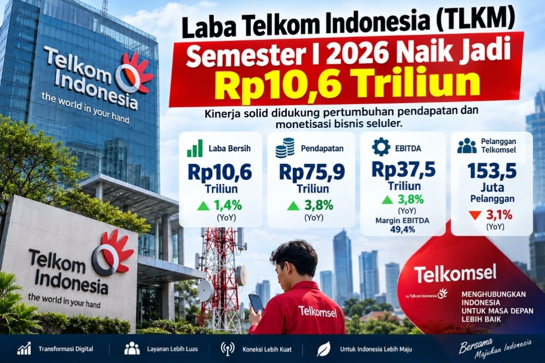 Telkom Cetak Laba Rp10,6 Triliun: Efisiensi Agresif, Dividen Royal