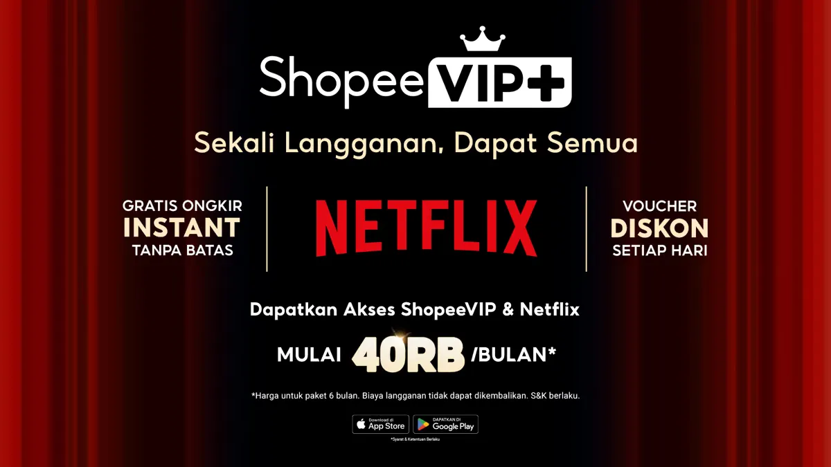 ShopeeVIP+ Netflix Bundel: Sekali Bayar, Belanja dan Nonton Jalan Terus