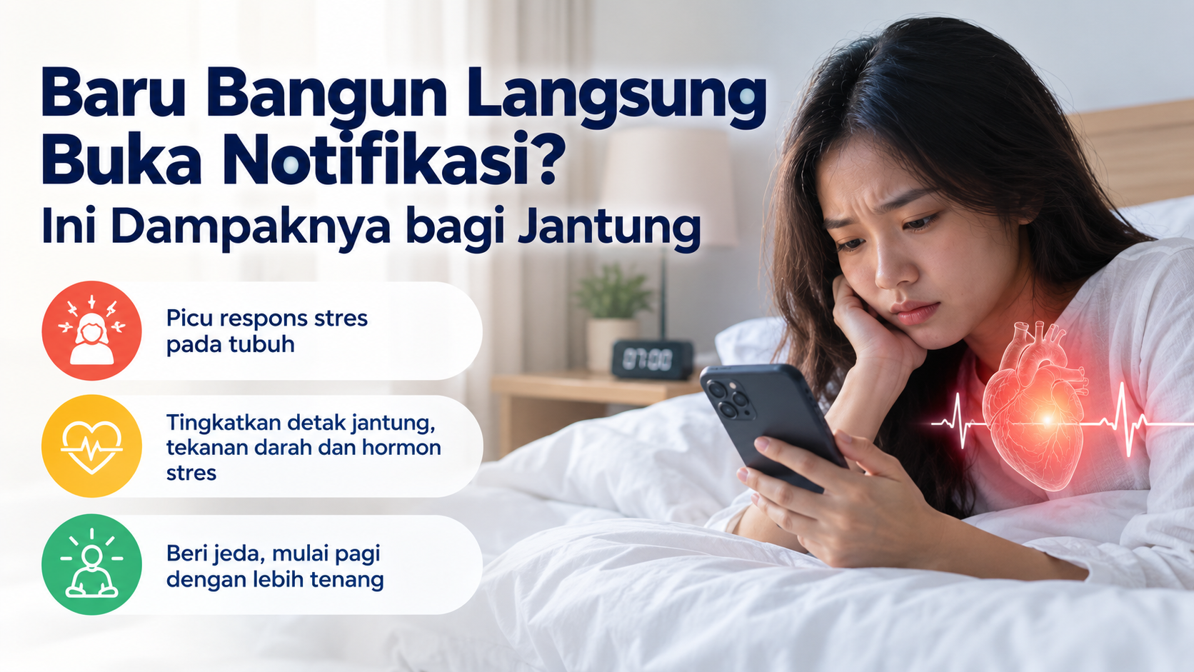 Mengecek Notifikasi Saat Bangun Tidur Berbahaya untuk Jantung