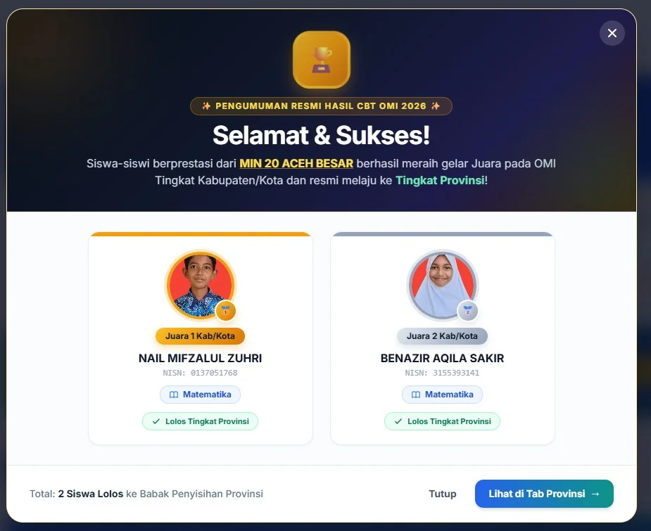Siswa Madrasah Dominasi Olimpiade Matematika Regional