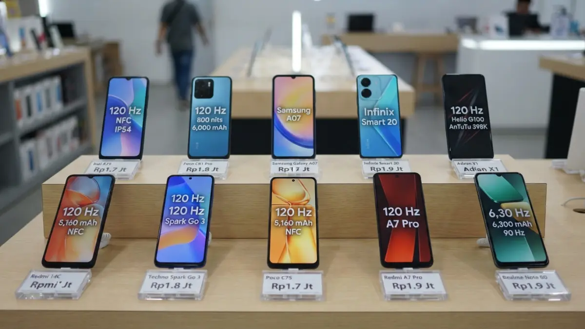 Ponsel Sejutaan: 8 Model Layar 120Hz, Baterai Jumbo, dan Chipset Tangguh