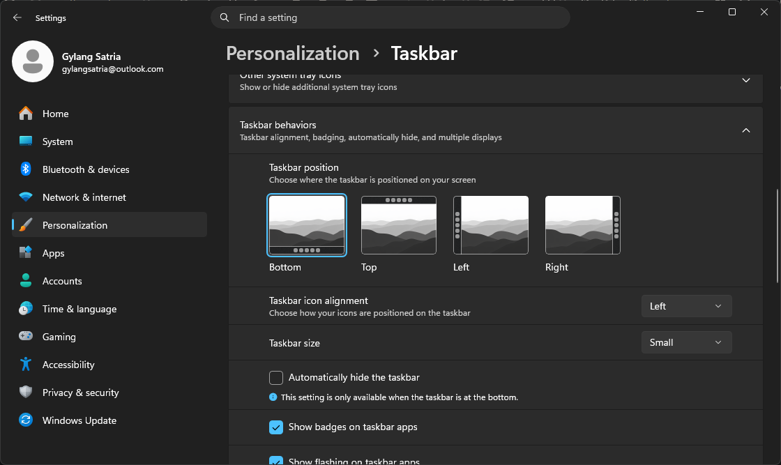 Mengatur Posisi Taskbar Windows 11 untuk Produktivitas