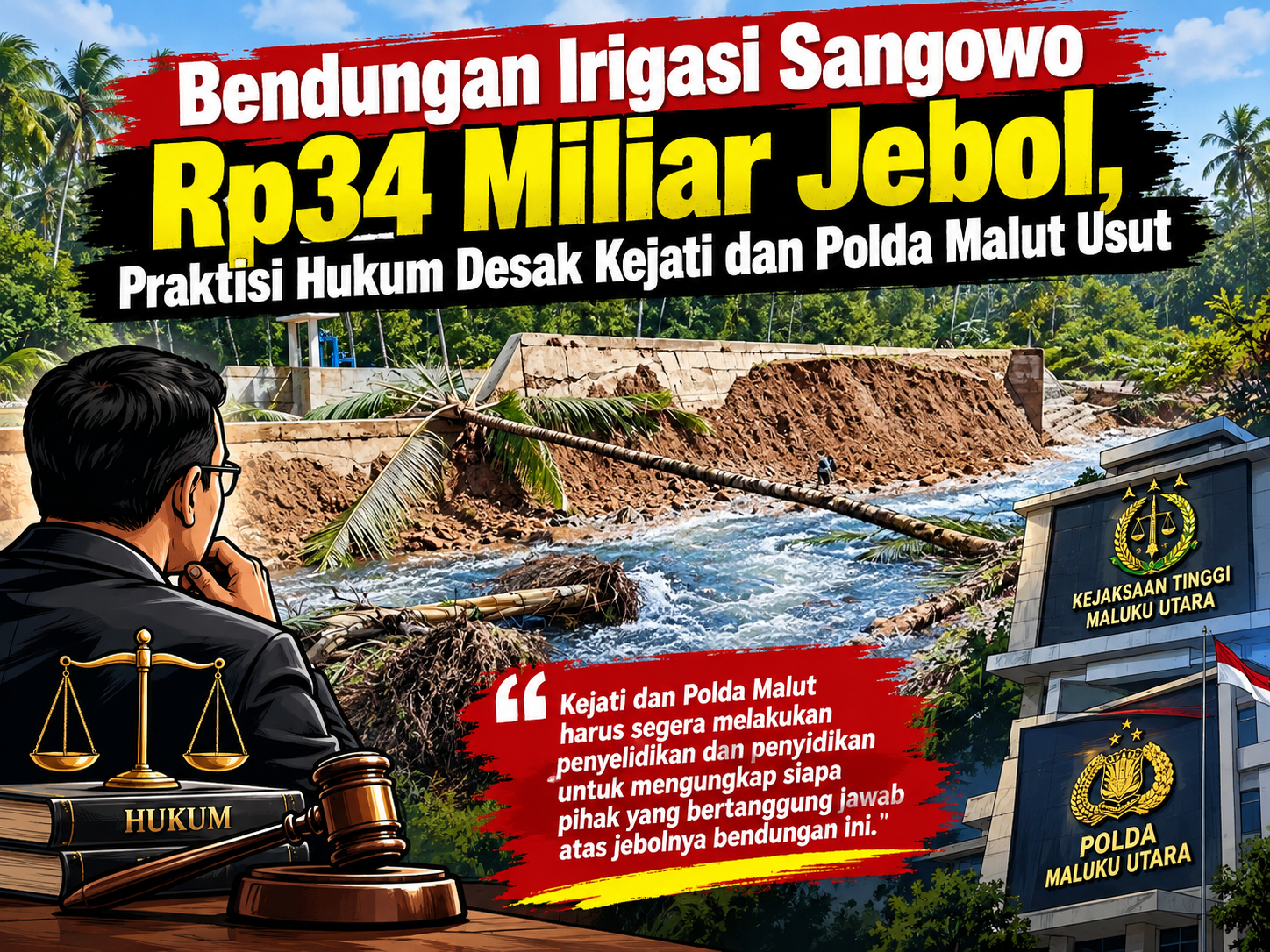Bendungan Irigasi Sangowo Jebol: Gagalnya Proyek APBN dan Lemahnya Pengawasan