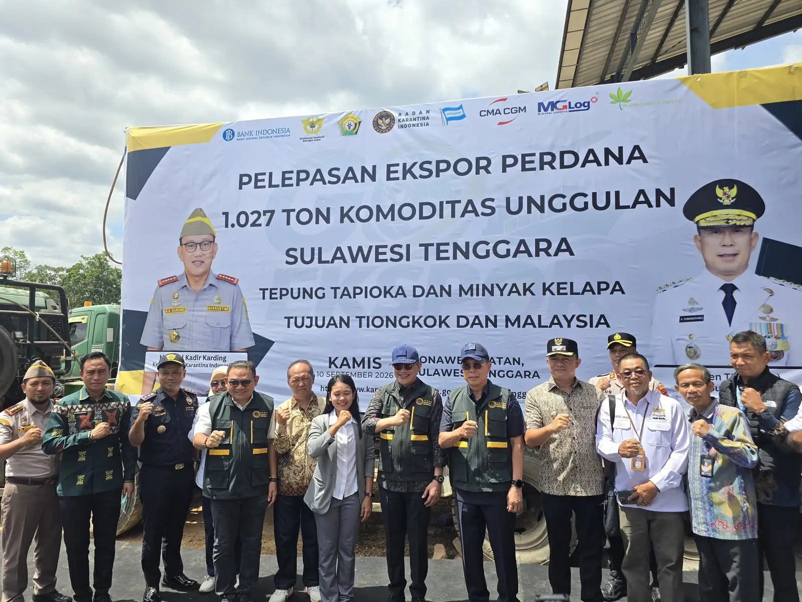 Sulawesi Tenggara Lepas Ekspor Perdana 1.027 Ton Komoditas Pertanian