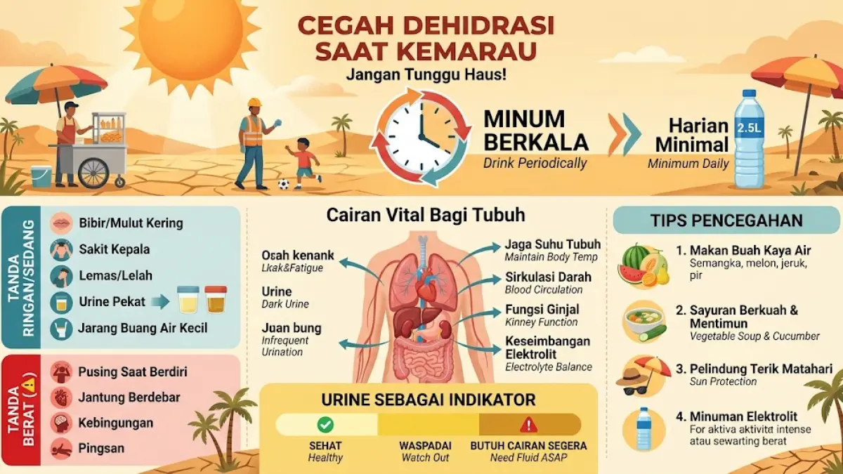 Tanda Dehidrasi Tersembunyi saat Musim Kemarau: Jangan Tunggu Haus
