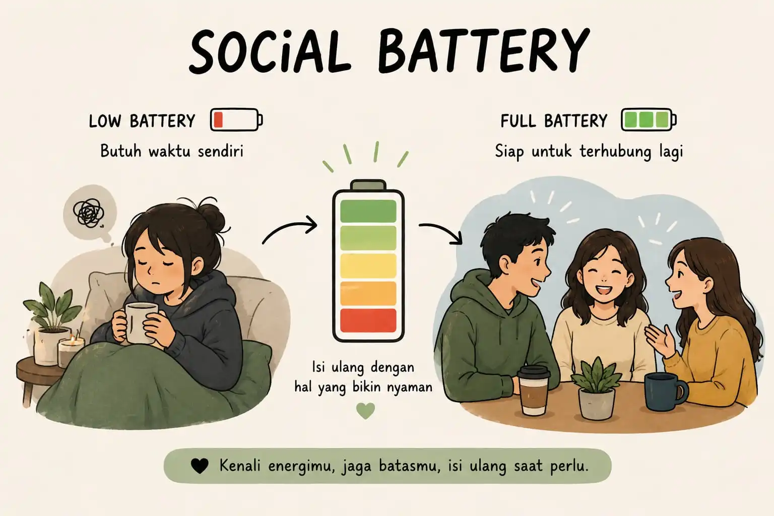 5 Tanda Social Battery Habis dan Kapan Perlu Istirahat Sosial