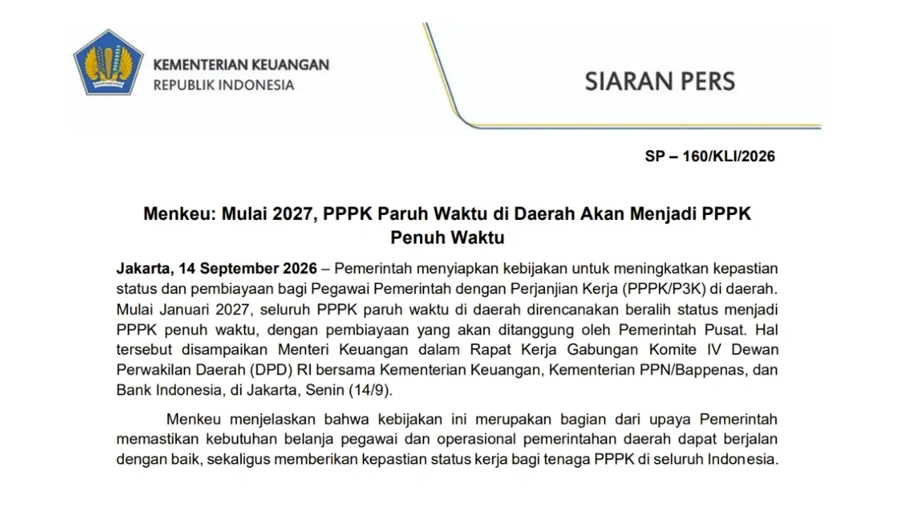 Rp23 Triliun untuk PPPK: Konversi Paruh Waktu ke Penuh Waktu dan Efek ke Anggaran Daerah