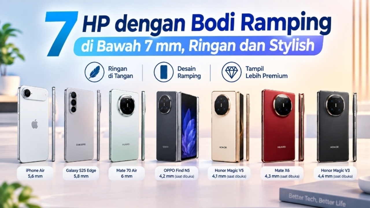 7 Smartphone Super Tipis di Bawah 7mm dengan Desain Premium