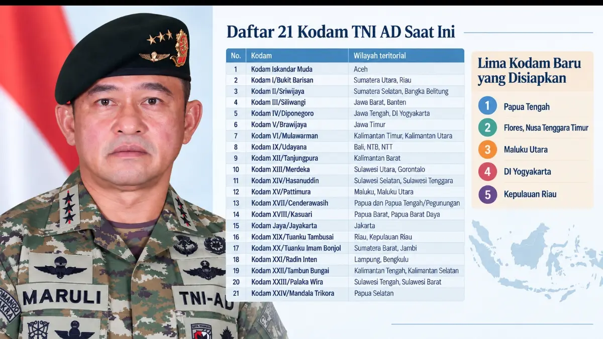 TNI Tambah 5 Kodam Baru: Menggeser Pusat Kekuatan ke Timur