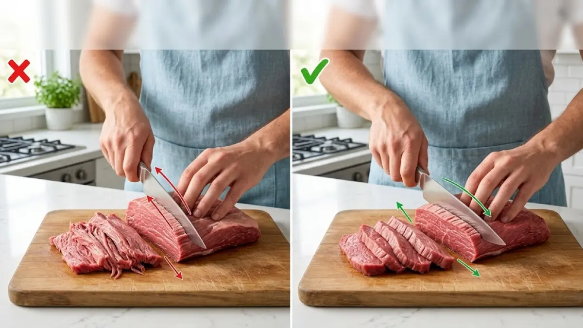 Daging Alot Bukan Karena Lama Dimasak, Tapi Salah Cara Memotong