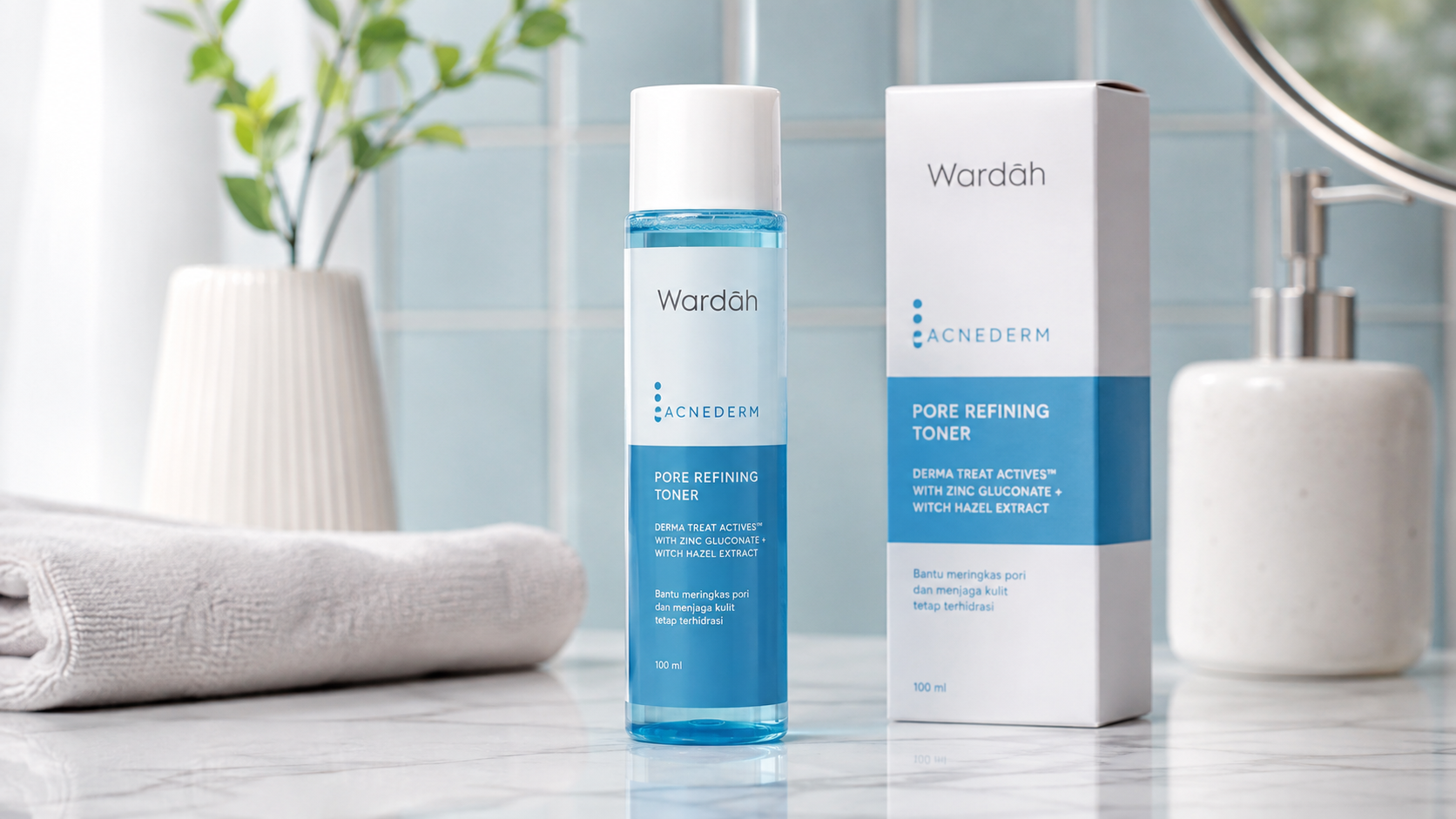 Toner Pore Refining: Zinc Gluconate & Witch Hazel untuk Kulit Berjerawat