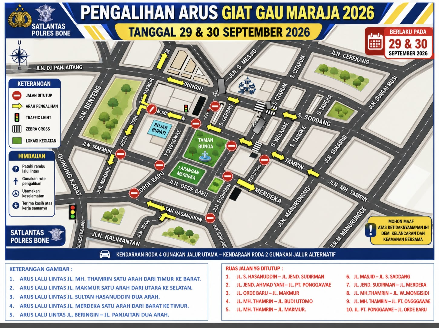 Gau Maraja dan Strategi Polisi Mengurai Kemacetan Watampone