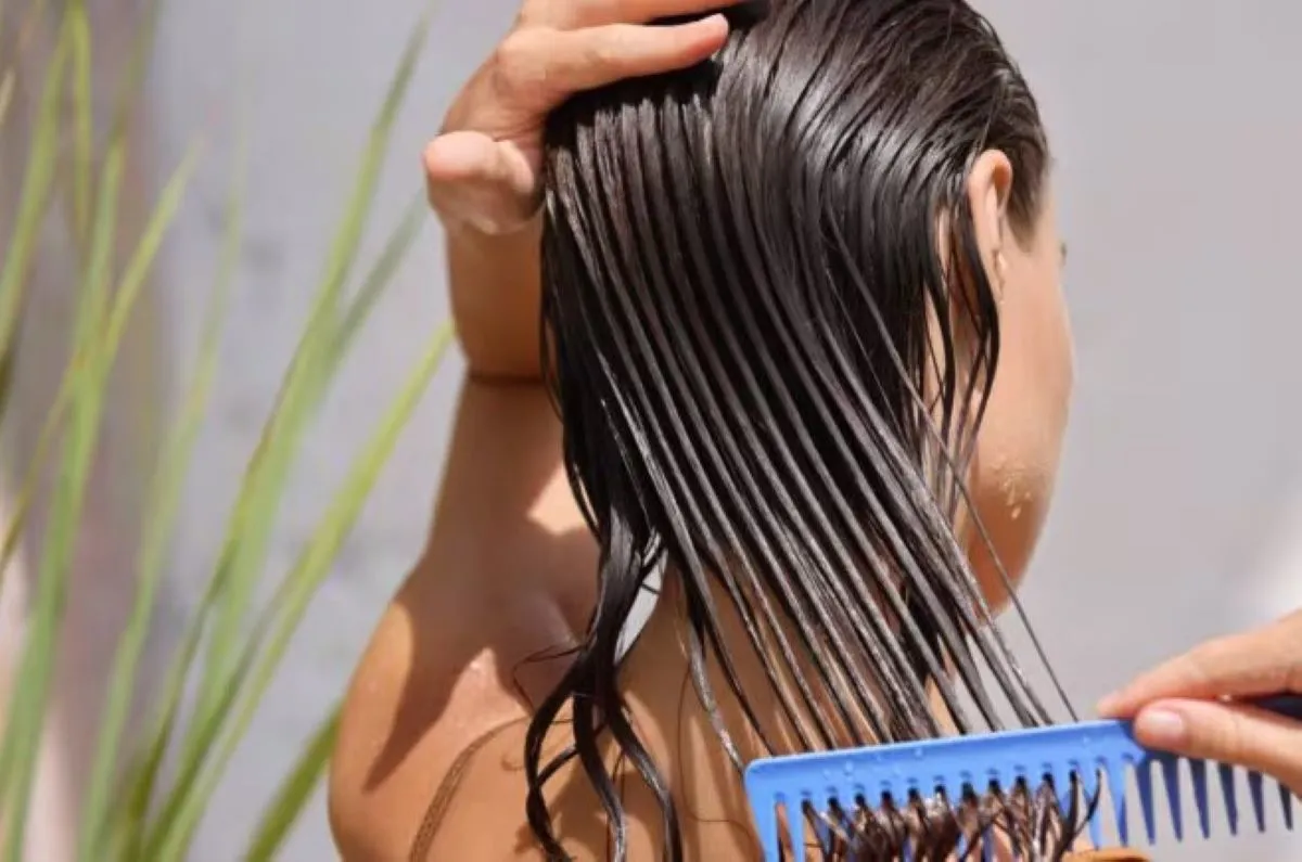 Masker Rambut Alami Lidah Buaya dan Biji Rami untuk Rambut Lembut Berkilau