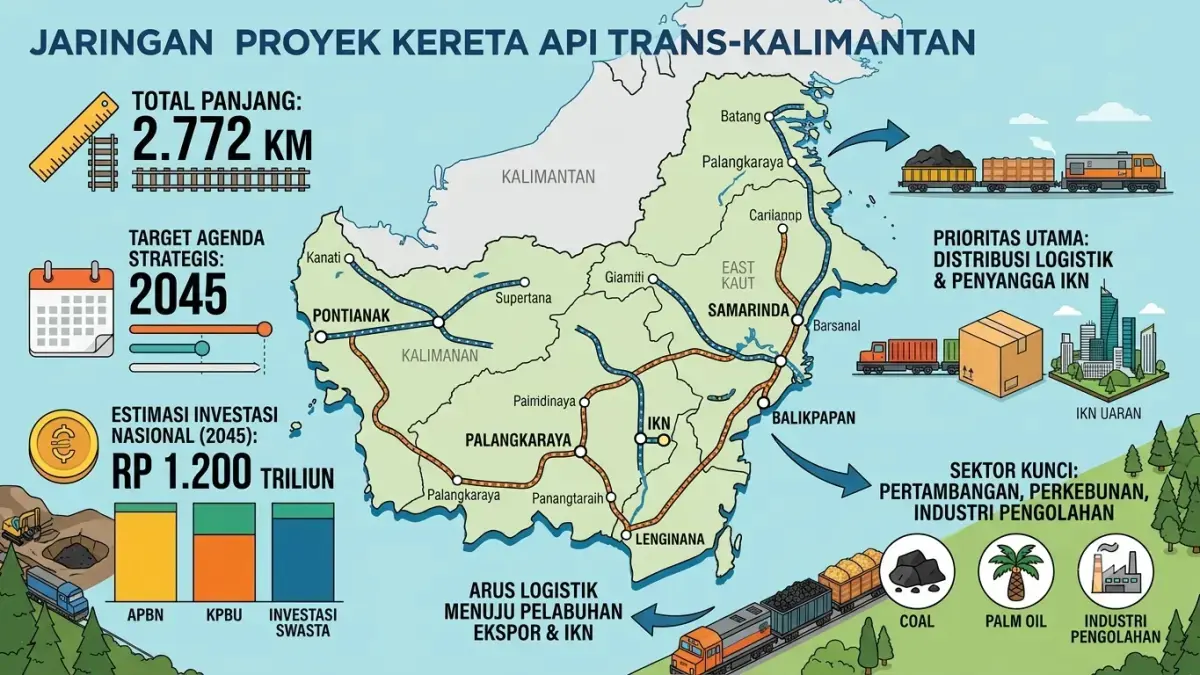 Kereta Trans-Kalimantan 2.772 Km: Minat China dan Cara Menghindari Jebakan Utang