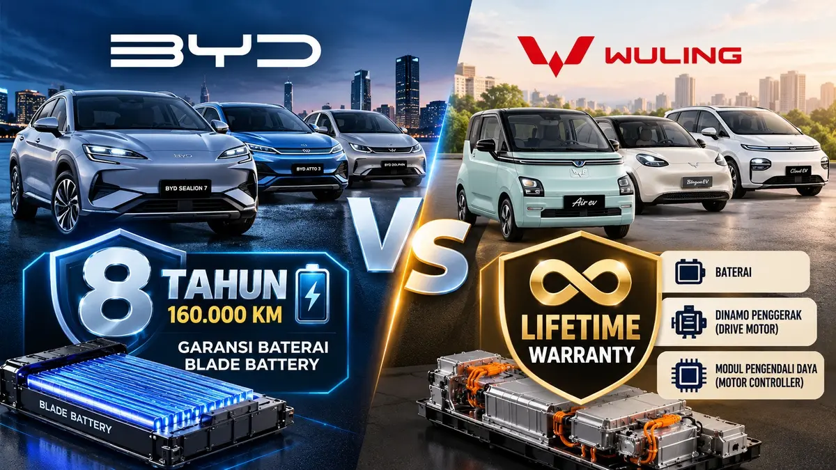 Perbandingan Garansi Baterai Mobil Listrik: BYD vs Wuling